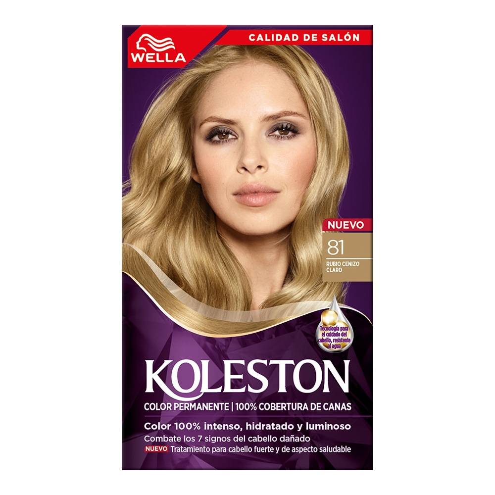 Tinte Para Cabello Koleston 81 Rubio Cenizo Claro 1 Pza