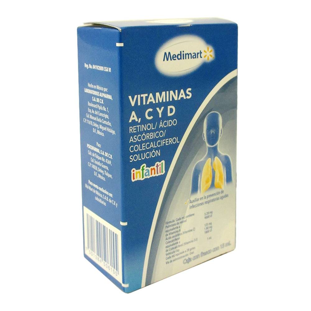 Vitaminas A C Y D Medi Mart Solución Infantil 15 Ml Walmart