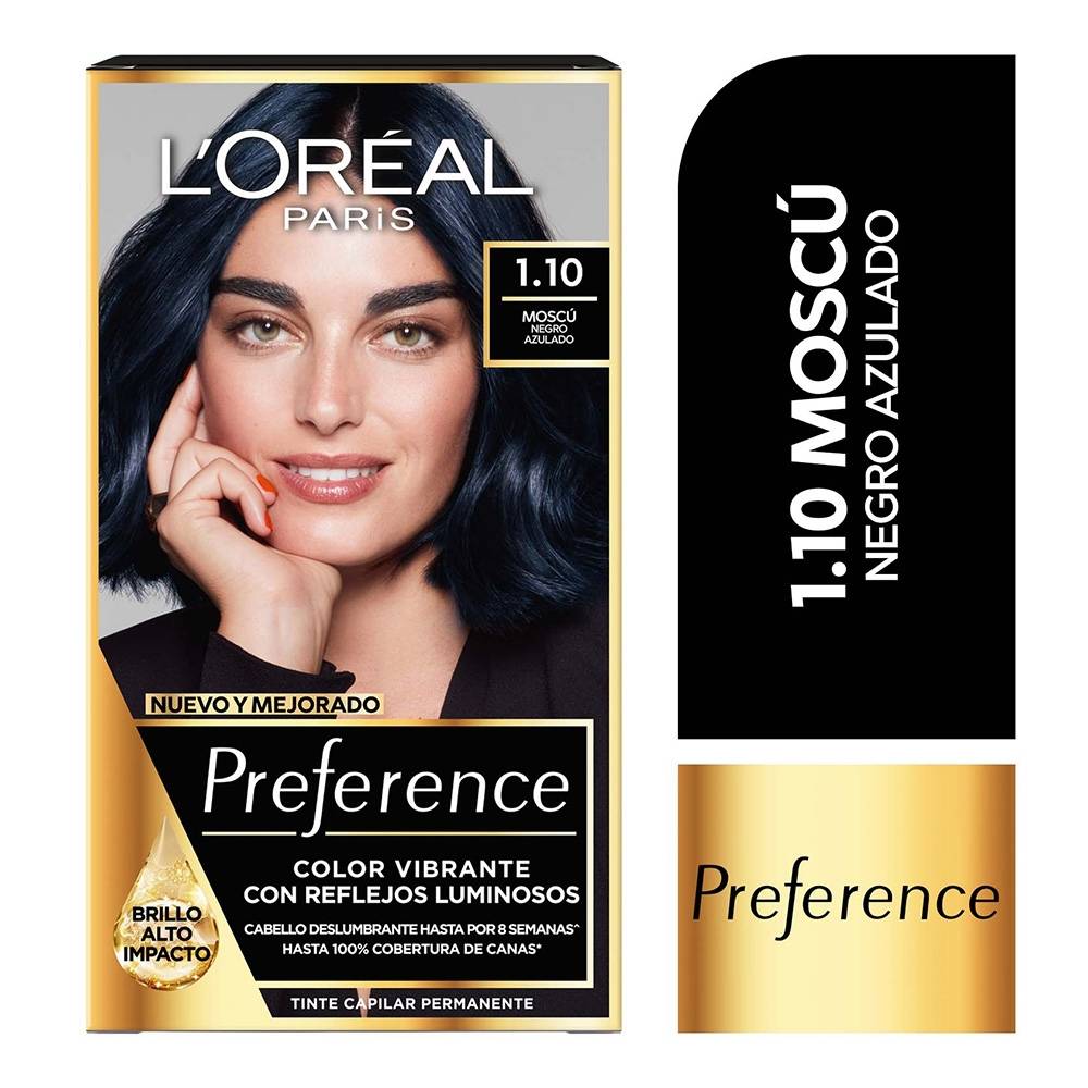 Tinte Para Cabello Loréal Paris Preference 110 Moscú Negro