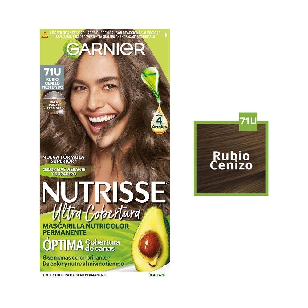 Tinte Para Cabello Garnier Nutrisse 71 Rubio Cenizo Profundo